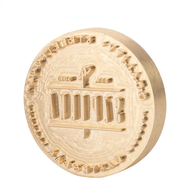 Hot stamp for imprinting logo on bread - die dimensions: 73x73mm - CNC110