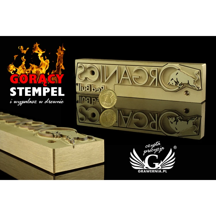HOT STAMP for burning logo - matrix dimensions: 123x32mm - LASER' in the category 'Industry and Company / Dies and metal stamps'. Do not translate the category.