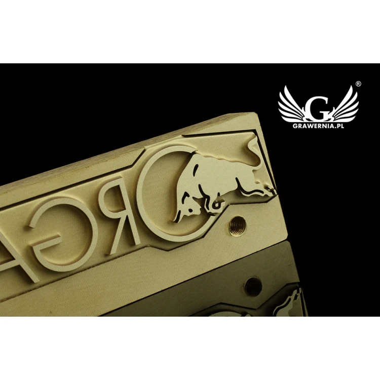 HOT STAMP for burning logo - matrix dimensions: 123x32mm - LASER' in the category 'Industry and Company / Dies and metal stamps'. Do not translate the category.