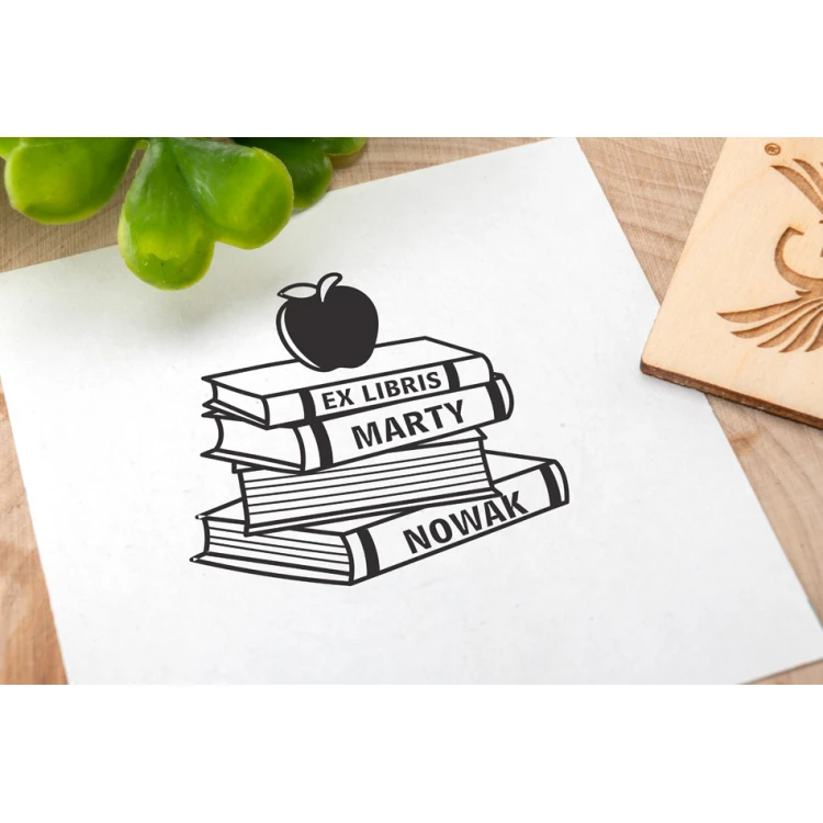 Ex Libris Stamp for Ink Imprinting - Fruits - Handle Diameter 50mm - EX009