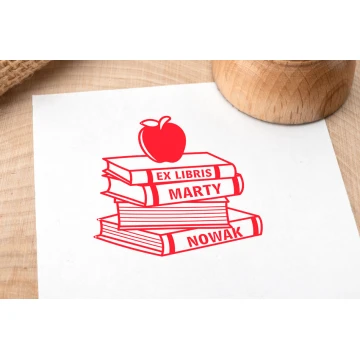 Ex Libris Stamp for Ink Imprinting - Fruits - Handle Diameter 50mm - EX009