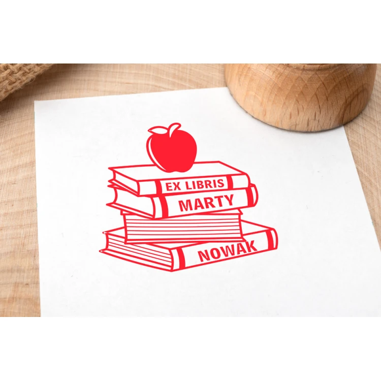 Ex Libris Stamp for Ink Imprinting - Fruits - Handle Diameter 50mm - EX009