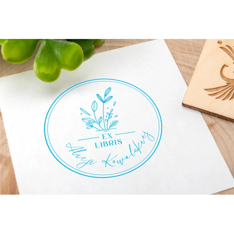 Ex Libris Stamp for Ink Imprinting - Handle Diameter 50mm - EX010