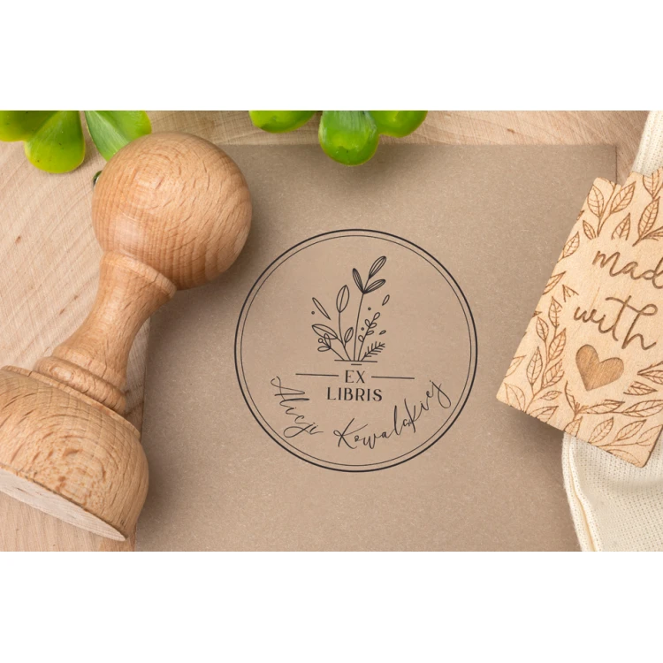 Ex Libris Stamp for Ink Imprinting - Handle Diameter 50mm - EX010