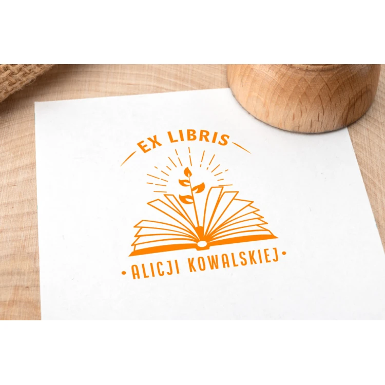 Ex Libris Stamp for Ink Imprinting - Handle Diameter 50mm - EX013
