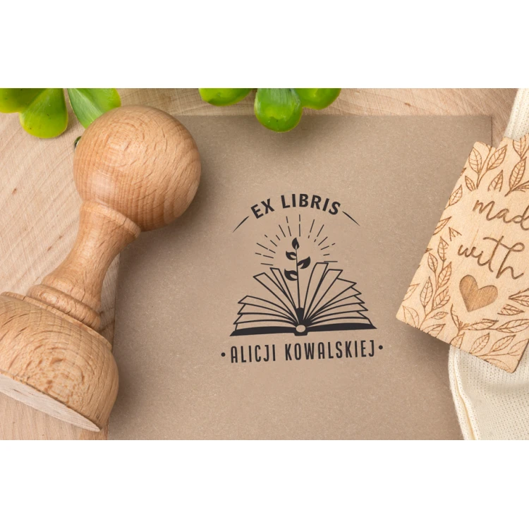 Ex Libris Stamp for Ink Imprinting - Handle Diameter 50mm - EX013