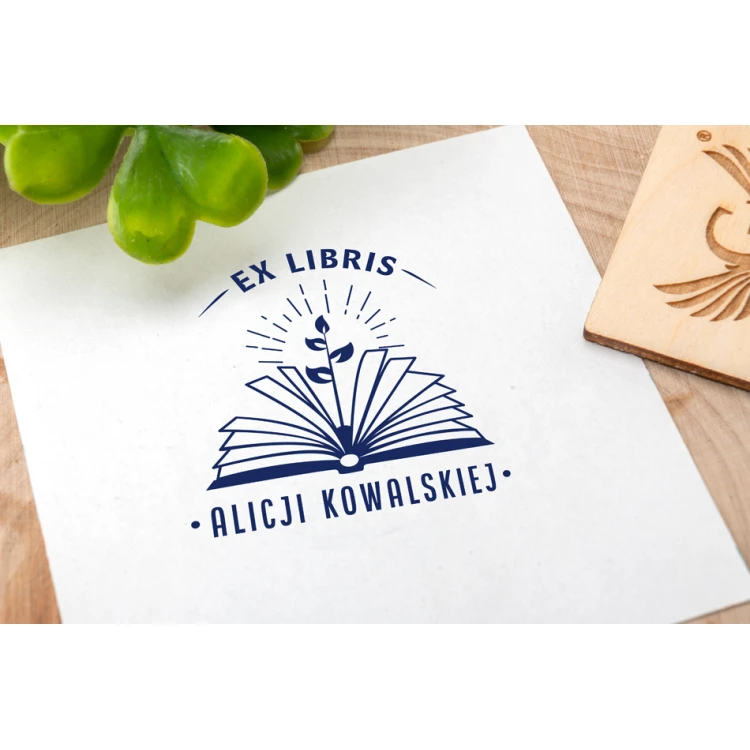 Ex Libris Stamp for Ink Imprinting - Handle Diameter 50mm - EX013