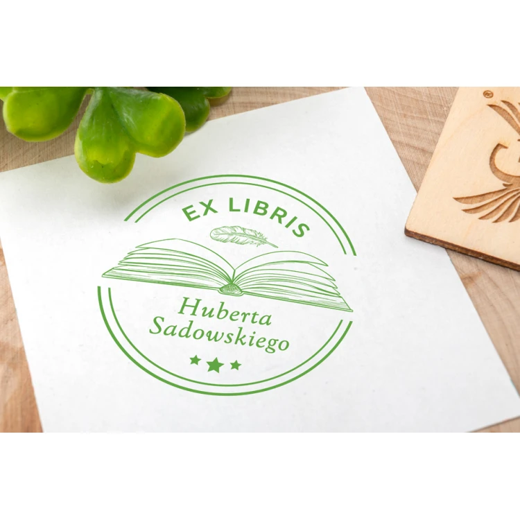 Ex Libris Stamp for Ink Imprinting - Handle Diameter 50mm - EX014