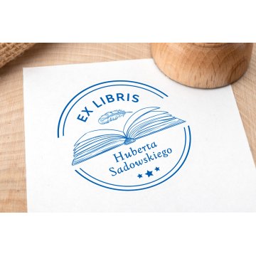 Ex Libris Stamp for Ink Imprinting - Handle Diameter 50mm - EX014