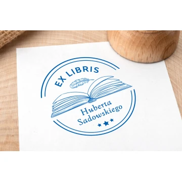Ex Libris Stamp for Ink Imprinting - Handle Diameter 50mm - EX014