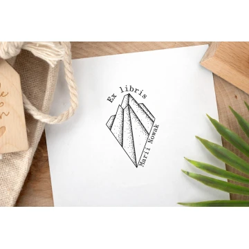 Ex Libris Stamp for Ink Imprinting - Peaks - Handle Dimensions 30x50mm - EX030