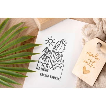 Ex Libris Stamp for Ink Imprinting - Folk - Handle Dimensions 30x50mm - EX036