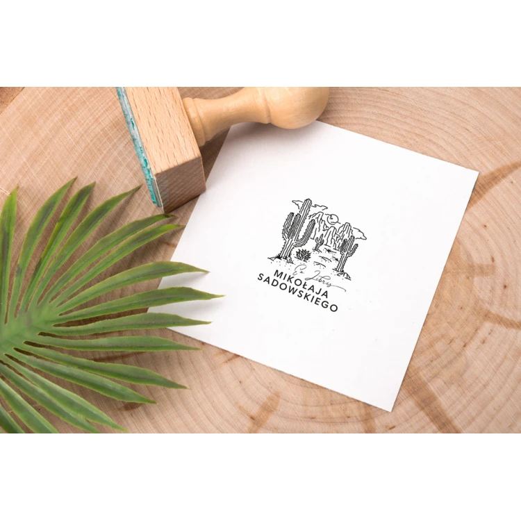Ex Libris Stamp for Ink Imprinting - Wild West - Handle Dimensions 30x40mm - EX031