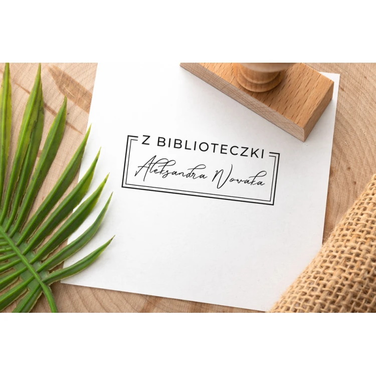 Ex Libris Stamp for Ink Imprinting - Handle Dimensions 50x20mm - EX037