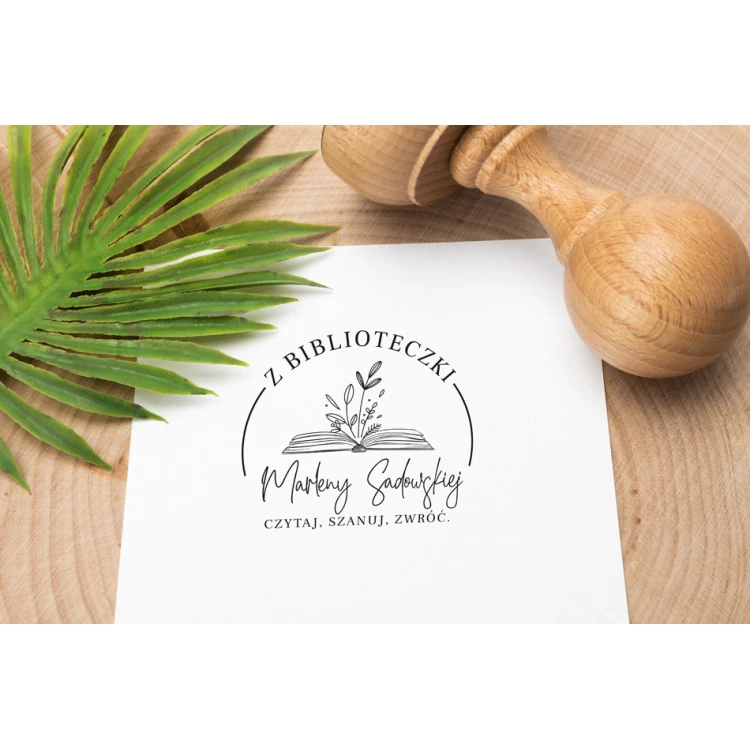 Ex Libris Stamp for Ink Imprinting - Handle Dimensions 50x50mm - EX038