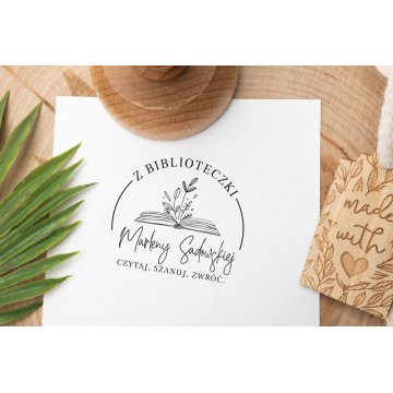 Ex Libris Stamp for Ink Imprinting - Handle Dimensions 50x50mm - EX038