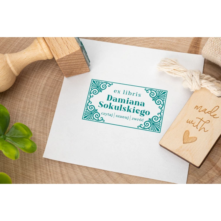 Ex Libris ink stamp - 50x30mm bite size - EX046