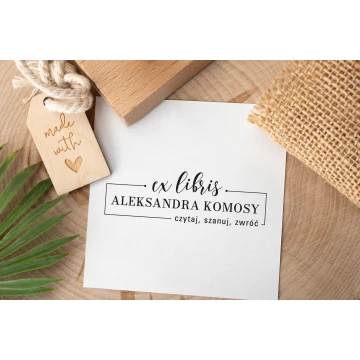Ex Libris ink stamp - 60x20mm bite size - EX054