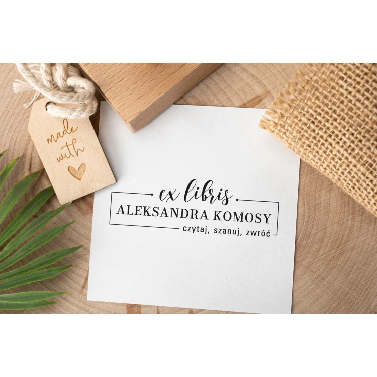 Ex Libris ink stamp - 60x20mm bite size - EX054