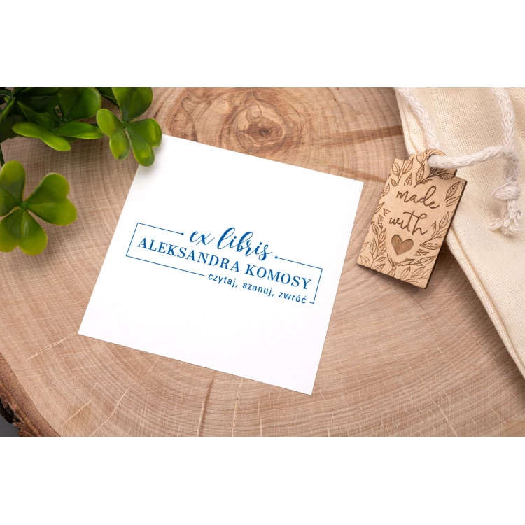 Ex Libris ink stamp - 60x20mm bite size - EX054