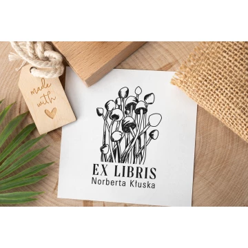 Ex Libris ink stamp - 60x40mm bite size - EX055