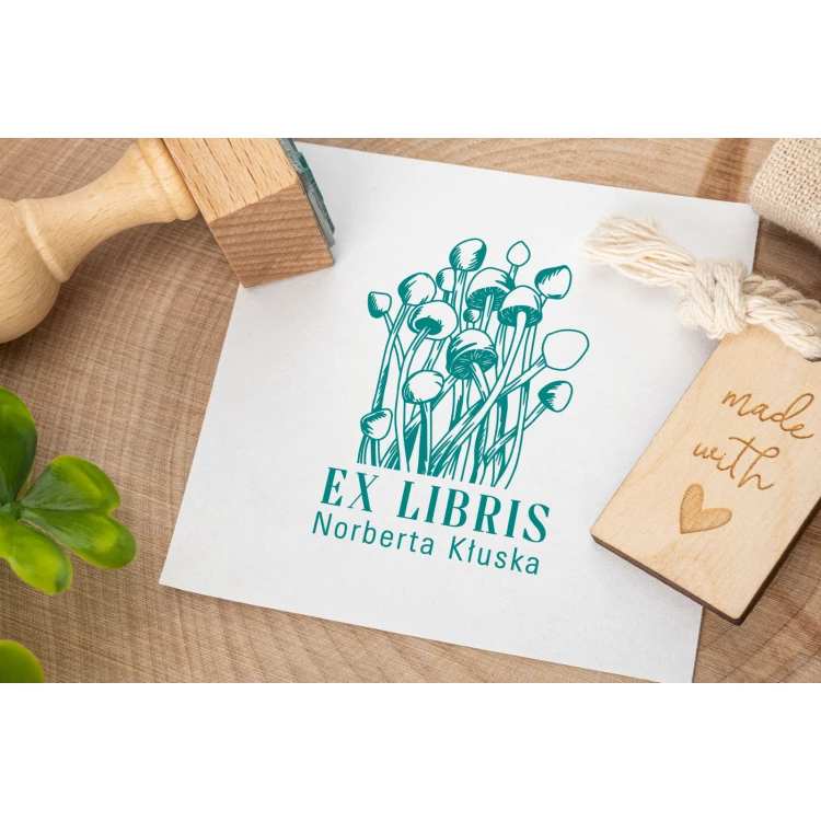 Ex Libris ink stamp - 60x40mm bite size - EX055