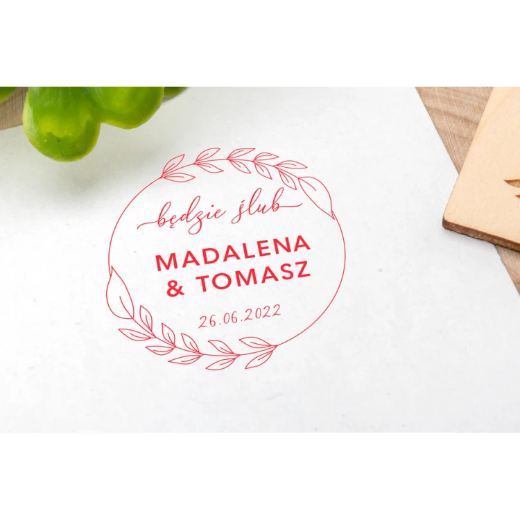 Wedding Stamp for Ink Imprinting - There Will Be a Wedding - Handle Diameter 40mm - STS035