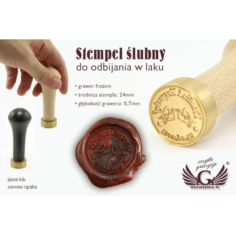 Wedding Stamp for Wax Sealing - CNC - Diameter 24mm