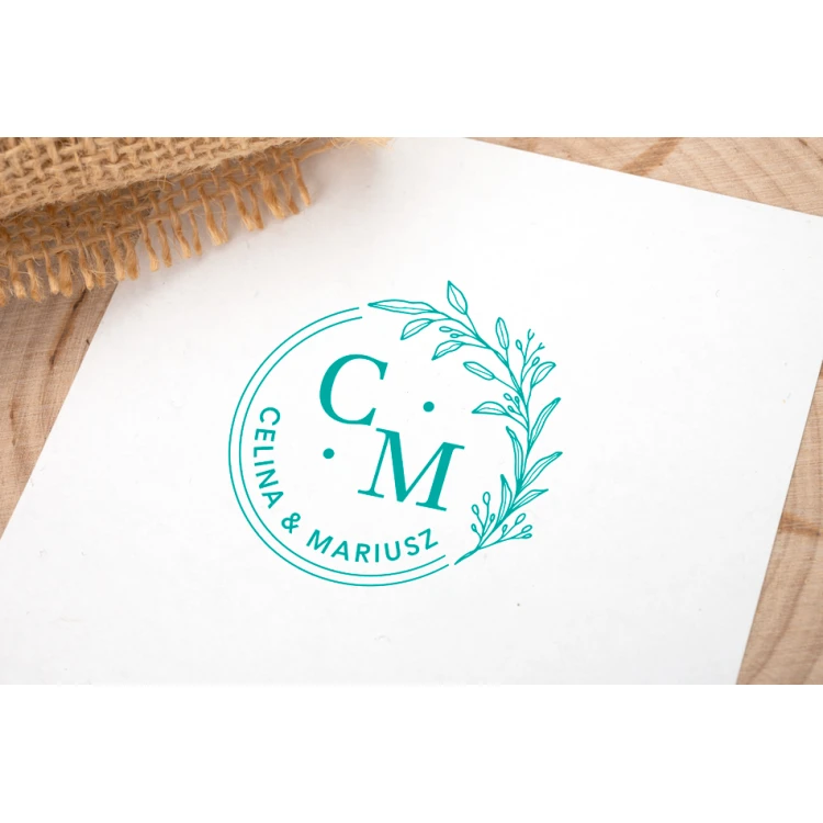 Wedding Stamp Wreath for Ink Stamping - Handle Diameter 50mm - STS002