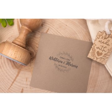 Wedding stamp for ink imprinting - grip diameter 50mm - STS012