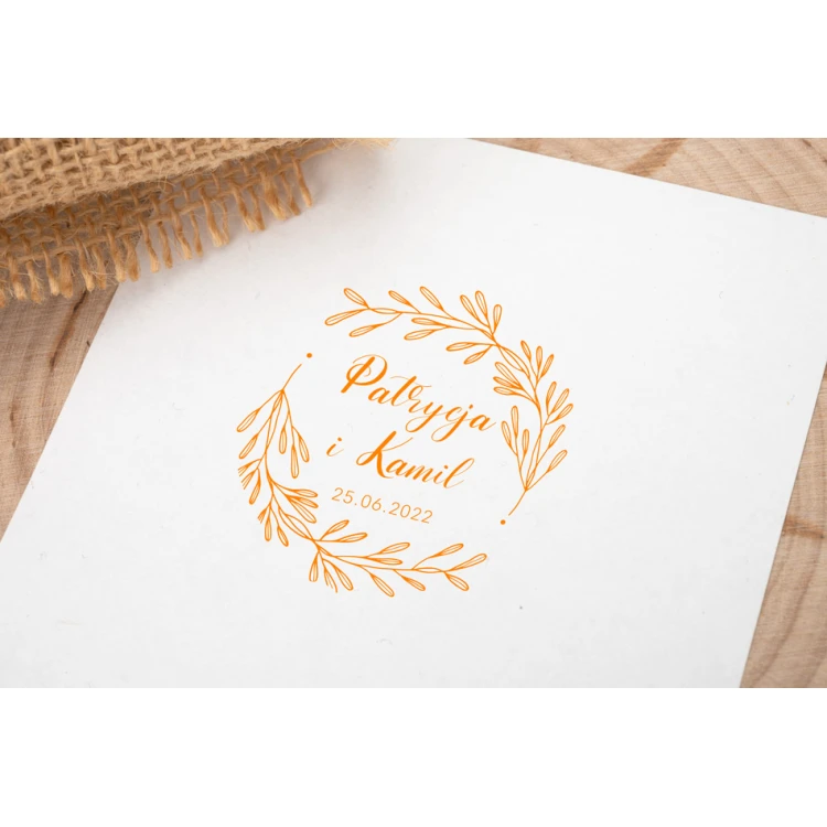 Wedding Stamp Wreath for Ink Imprinting - Handle Diameter 50mm - STS015