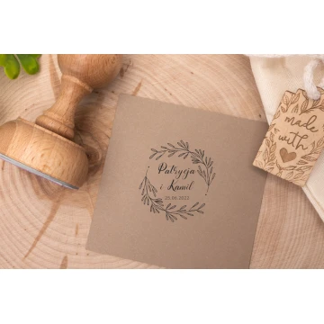 Wedding Stamp Wreath for Ink Imprinting - Handle Diameter 50mm - STS015