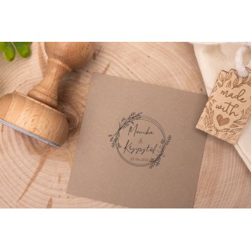 Wedding stamp wreath for ink imprinting - handle diameter 50mm - STS016