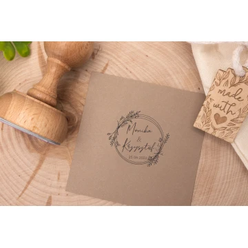 Wedding stamp wreath for ink imprinting - handle diameter 50mm - STS016