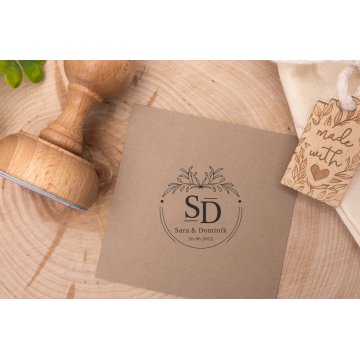Wedding Stamp for Ink Imprinting - Handle Diameter 50mm - STS017