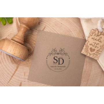 Wedding Stamp for Ink Imprinting - Handle Diameter 50mm - STS017
