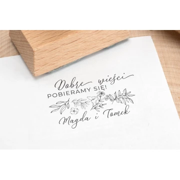 Wedding Stamp for Ink Imprinting - We're Getting Married - Handle Dimensions 50x30mm - STS042