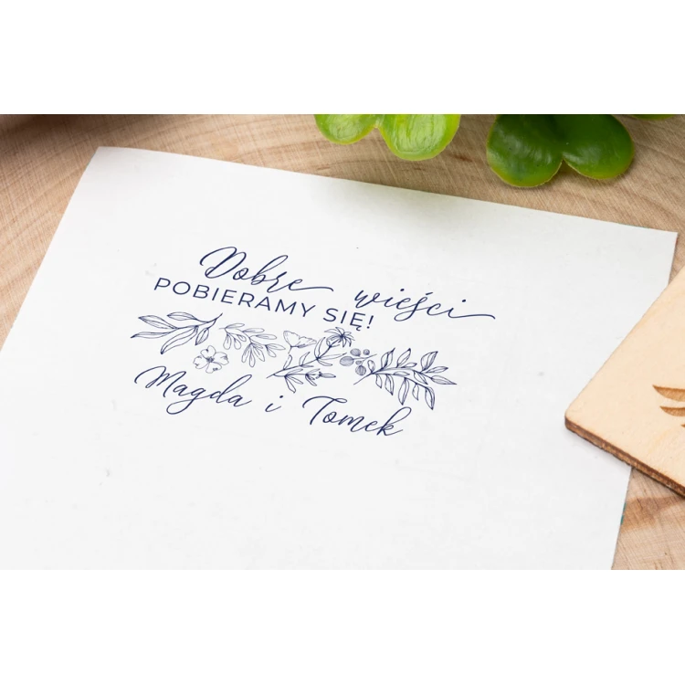 Wedding Stamp for Ink Imprinting - We're Getting Married - Handle Dimensions 50x30mm - STS042