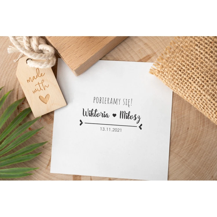 Wedding Stamp for Ink Imprinting - We're Getting Married - Handle Dimensions 60x30mm - STS043