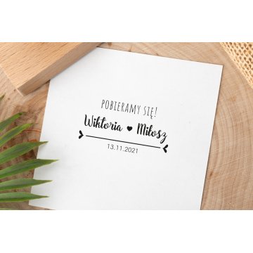 Wedding Stamp for Ink Imprinting - We're Getting Married - Handle Dimensions 60x30mm - STS043