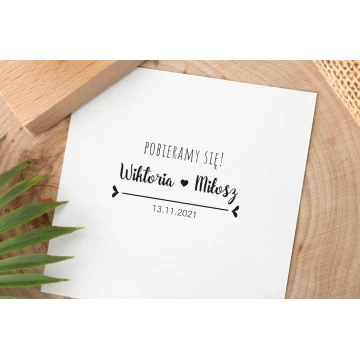 Wedding Stamp for Ink Imprinting - We're Getting Married - Handle Dimensions 60x30mm - STS043