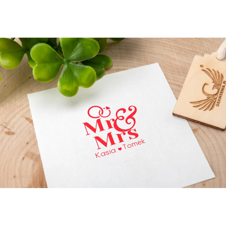 Wedding Stamp for Ink Imprinting - Mr&Mrs - Handle Diameter 40mm - STS028