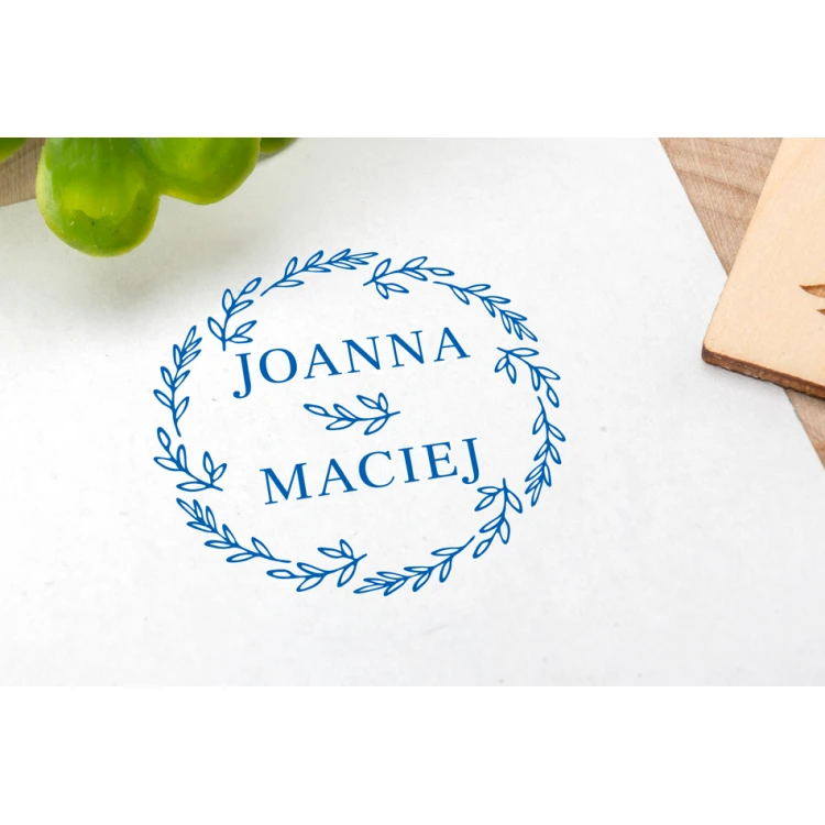 Wedding stamp wreath for ink imprinting - handle diameter 40mm - STS036