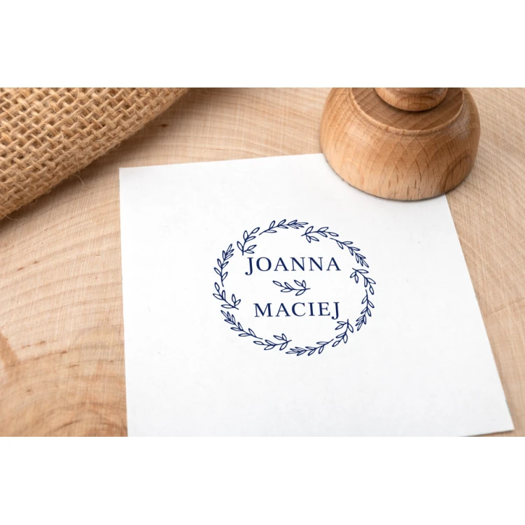 Wedding stamp wreath for ink imprinting - handle diameter 40mm - STS036