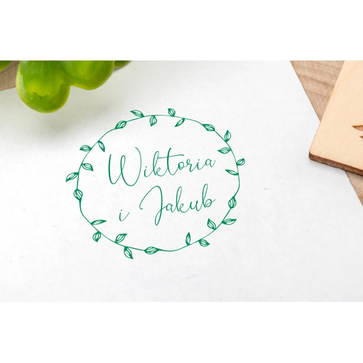 Wedding Stamp Wreath for Ink Stamping - Handle Diameter 40mm - STS037
