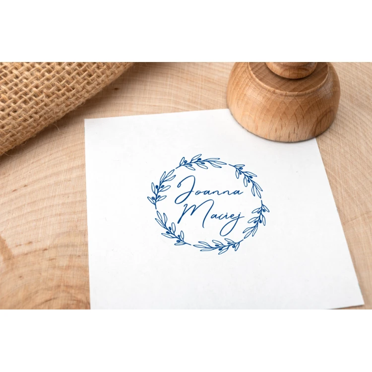 Wedding Stamp Wreath for Ink Stamping - Handle Diameter 40mm - STS040