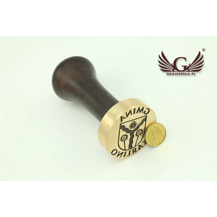 Seal stamp with coat of arms for wax - diameter: 38mm - CNC