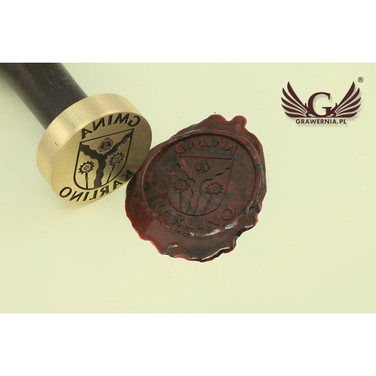 Seal stamp with coat of arms for wax - diameter: 38mm - CNC
