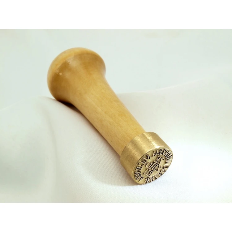 Brass stamp for ink imprinting - diameter 22mm, engraving depth about 0.4mm