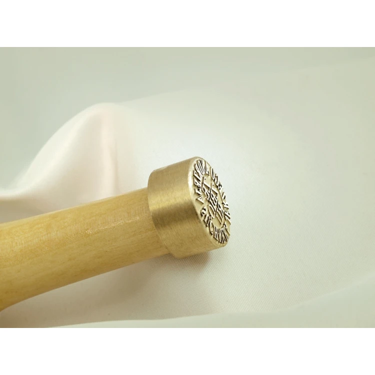Brass stamp for ink imprinting - diameter 22mm, engraving depth about 0.4mm
